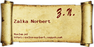 Zalka Norbert névjegykártya